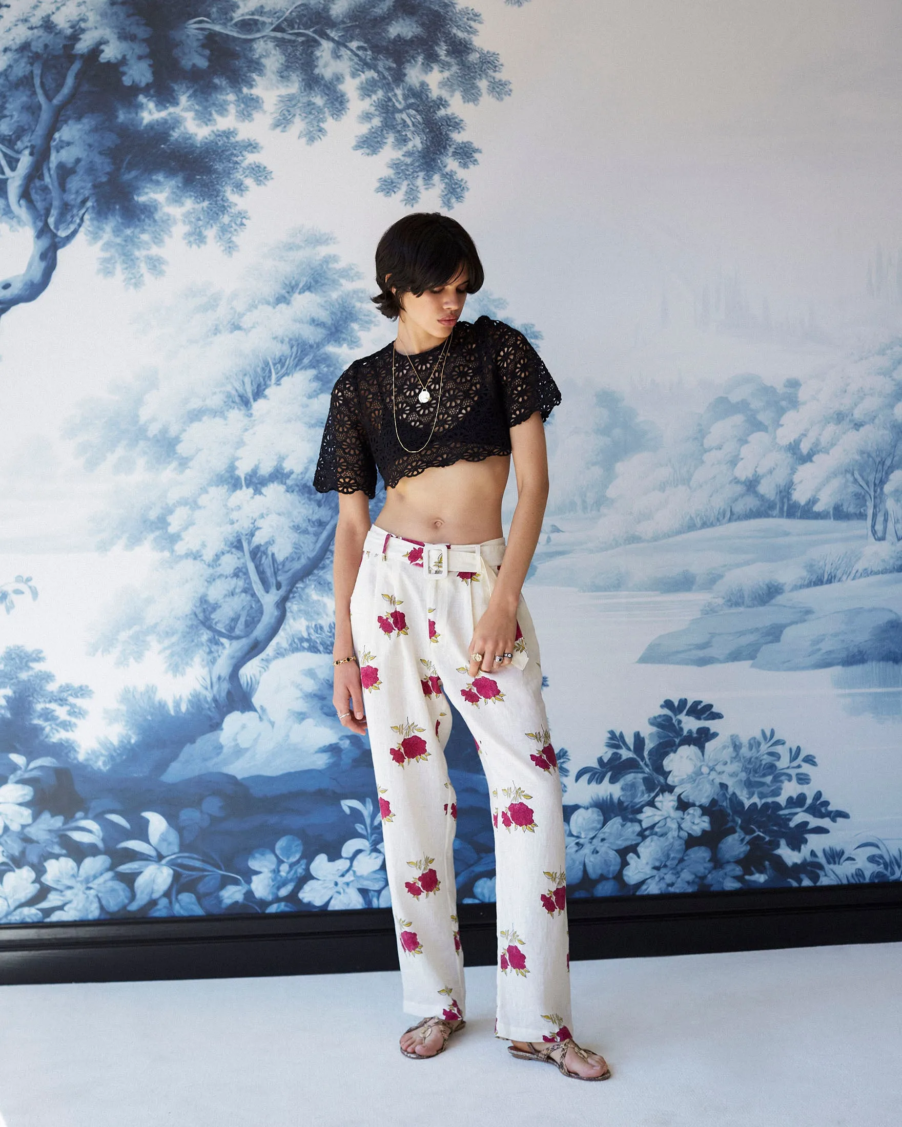 Colette Cerise Rosette Pant