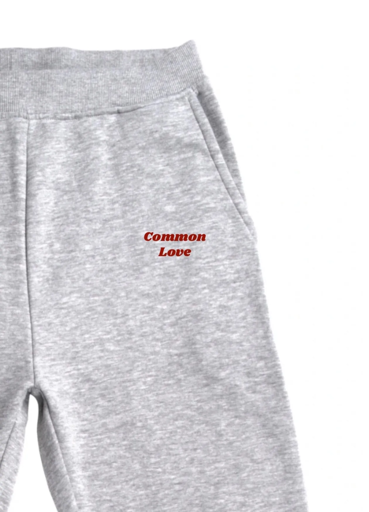 COMMON LOVE SWEATPANTS (Grey/Embroidered Logo)