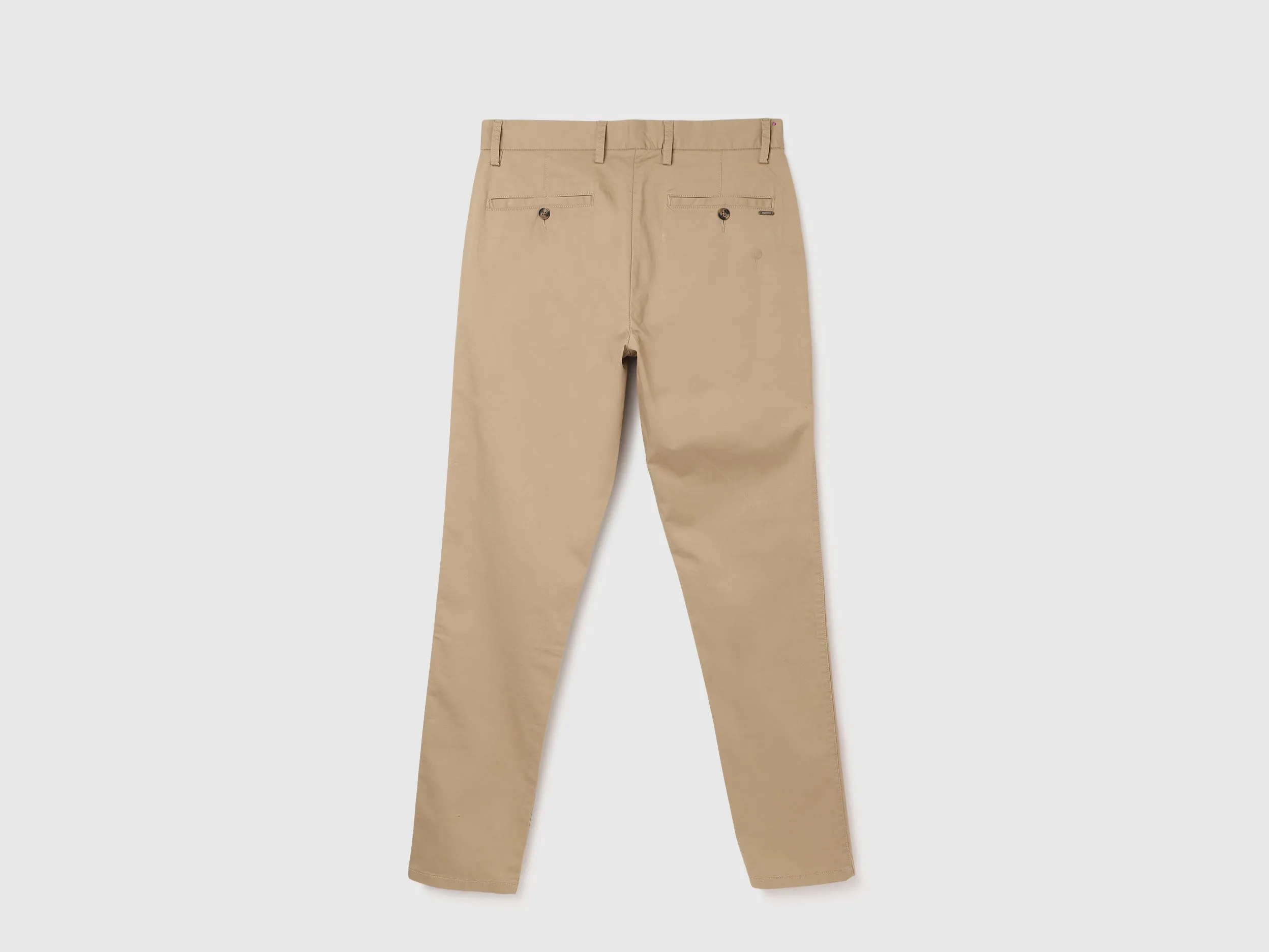 Cotton Mix Plain Slim Fit Trousers