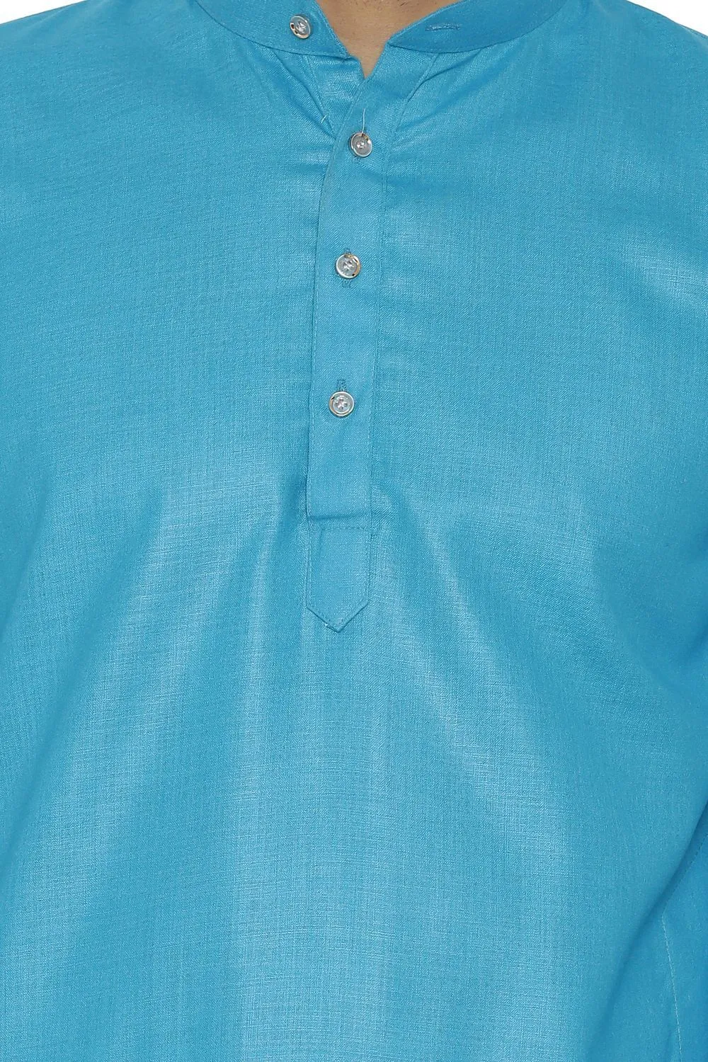 Cotton Silk Blend Blue Kurta Shirt