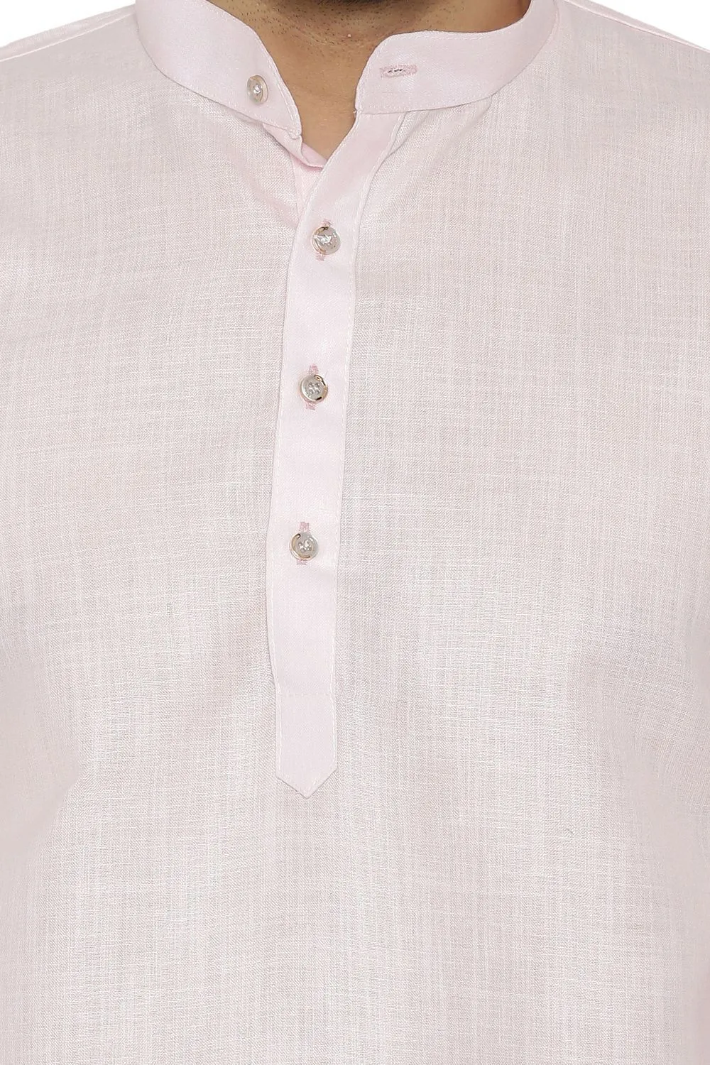 Cotton Silk Blend Pink Kurta Shirt
