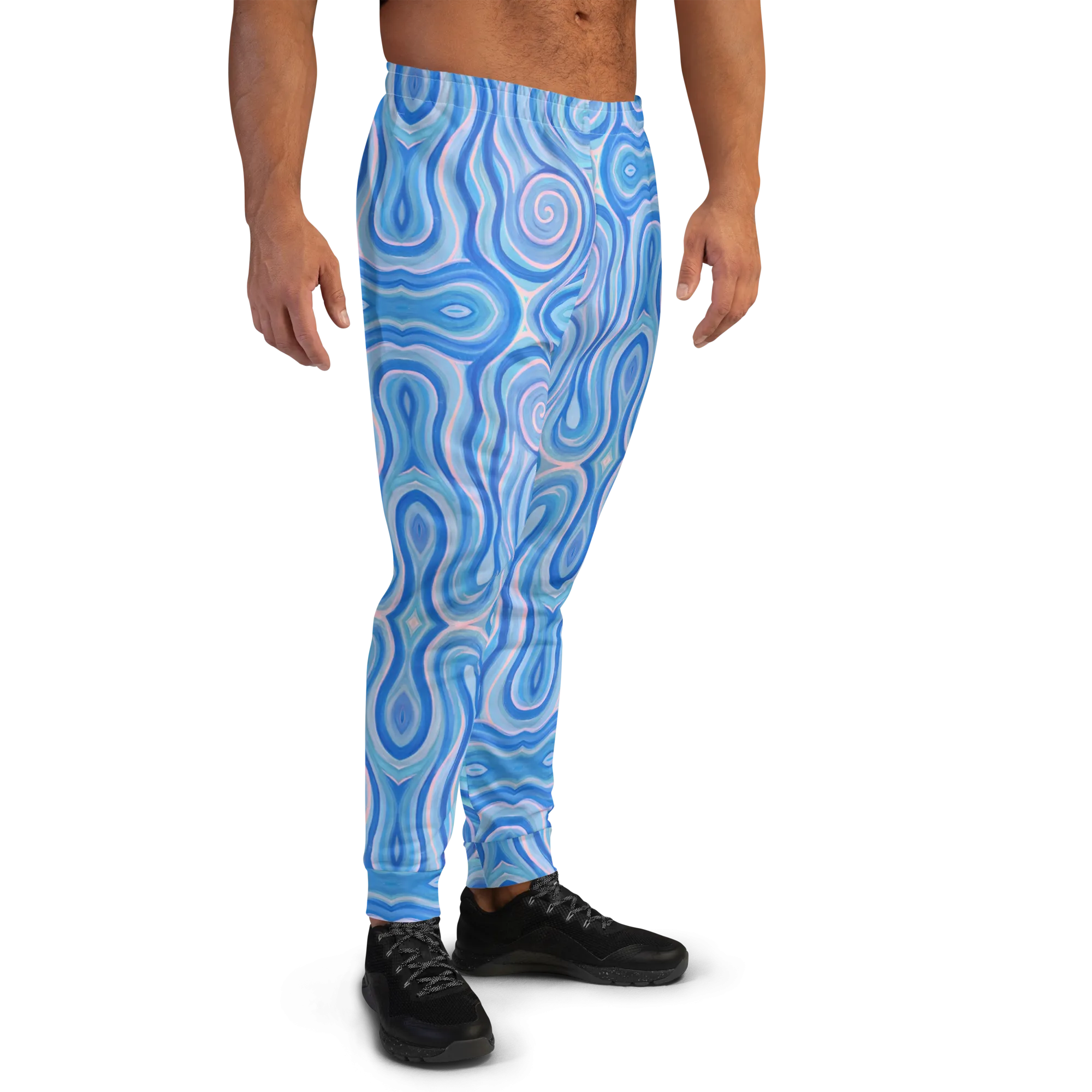 Cozy Slim Fit Joggers- "Aqua" Design