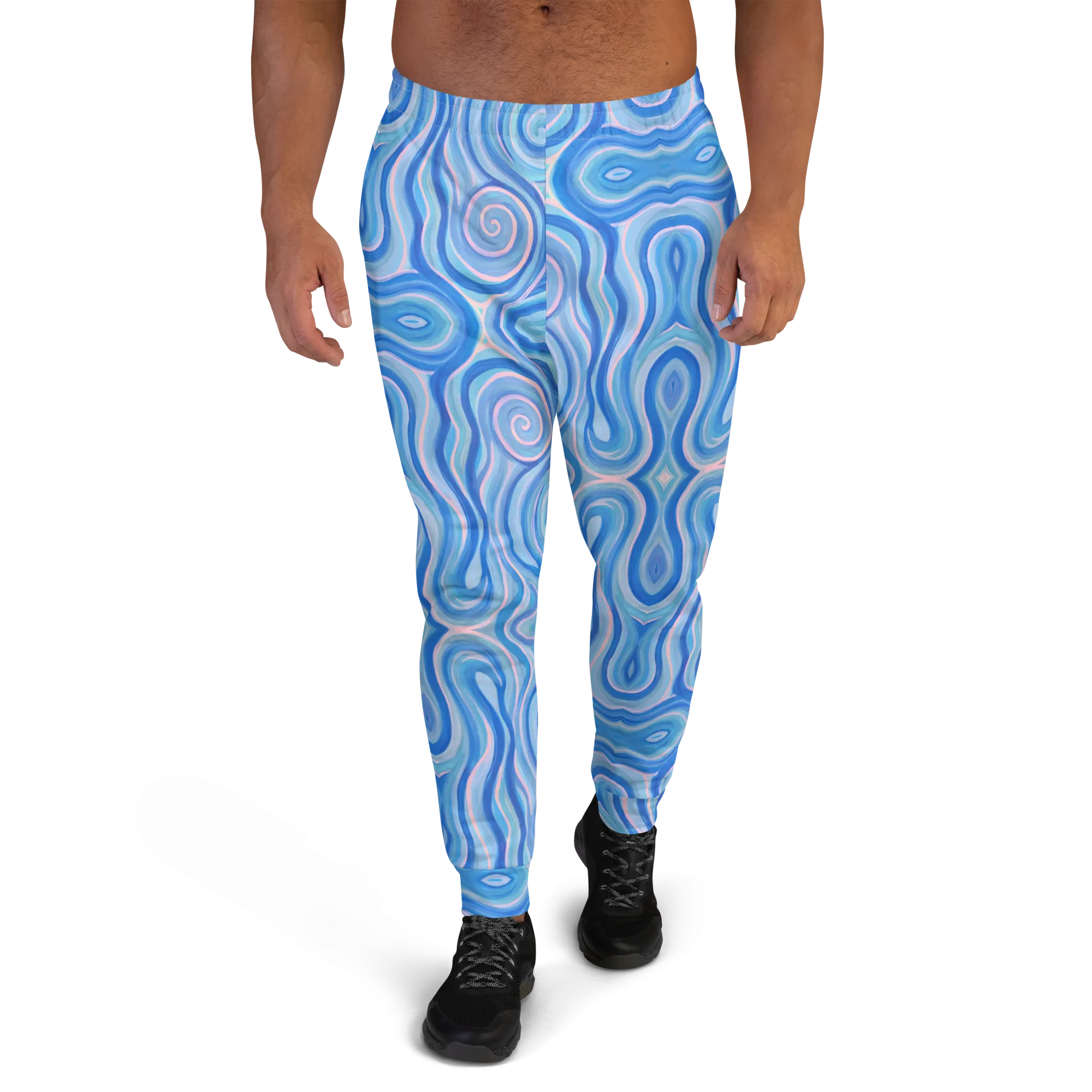 Cozy Slim Fit Joggers- "Aqua" Design