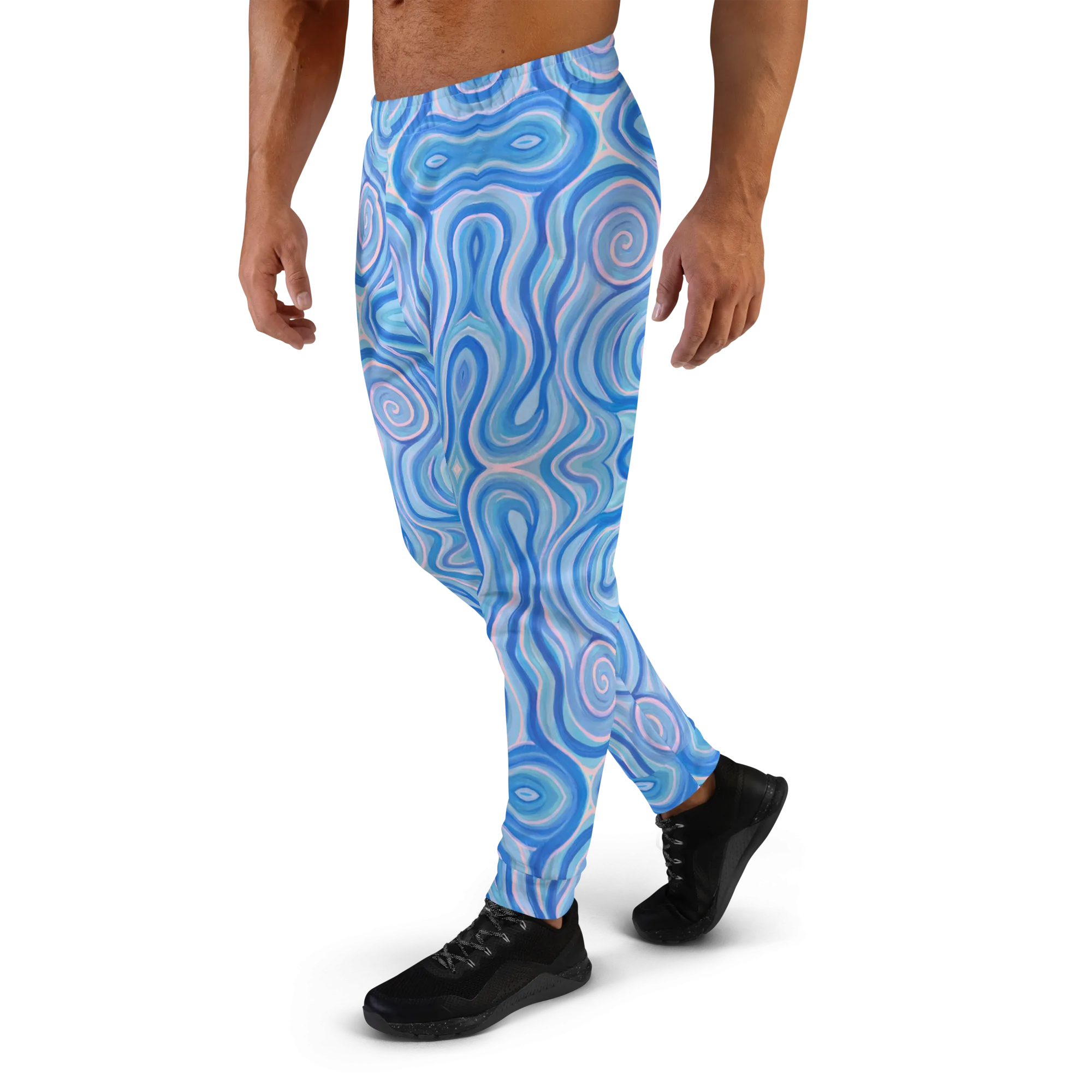 Cozy Slim Fit Joggers- "Aqua" Design