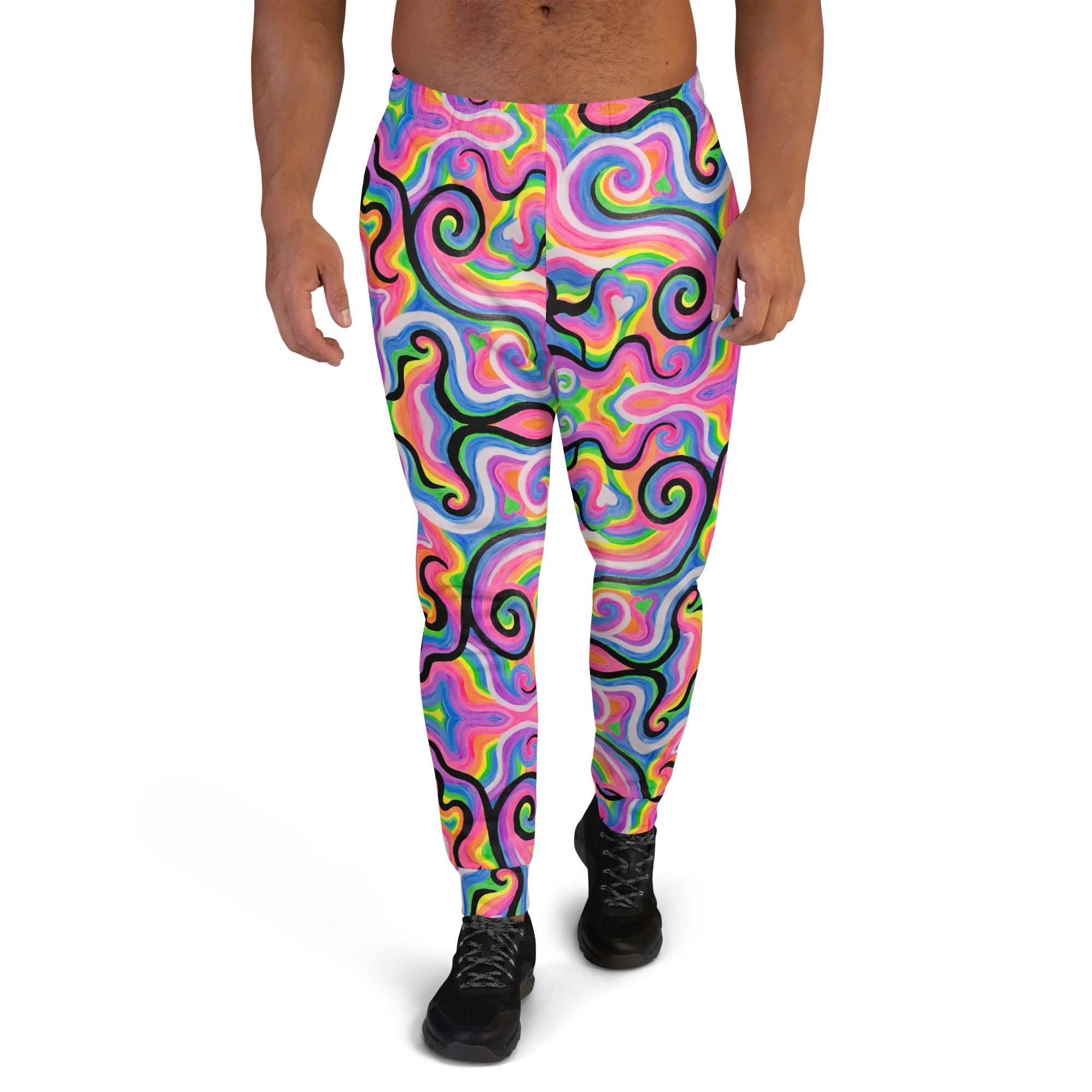 Cozy Slim Fit Joggers- "Electric" Design