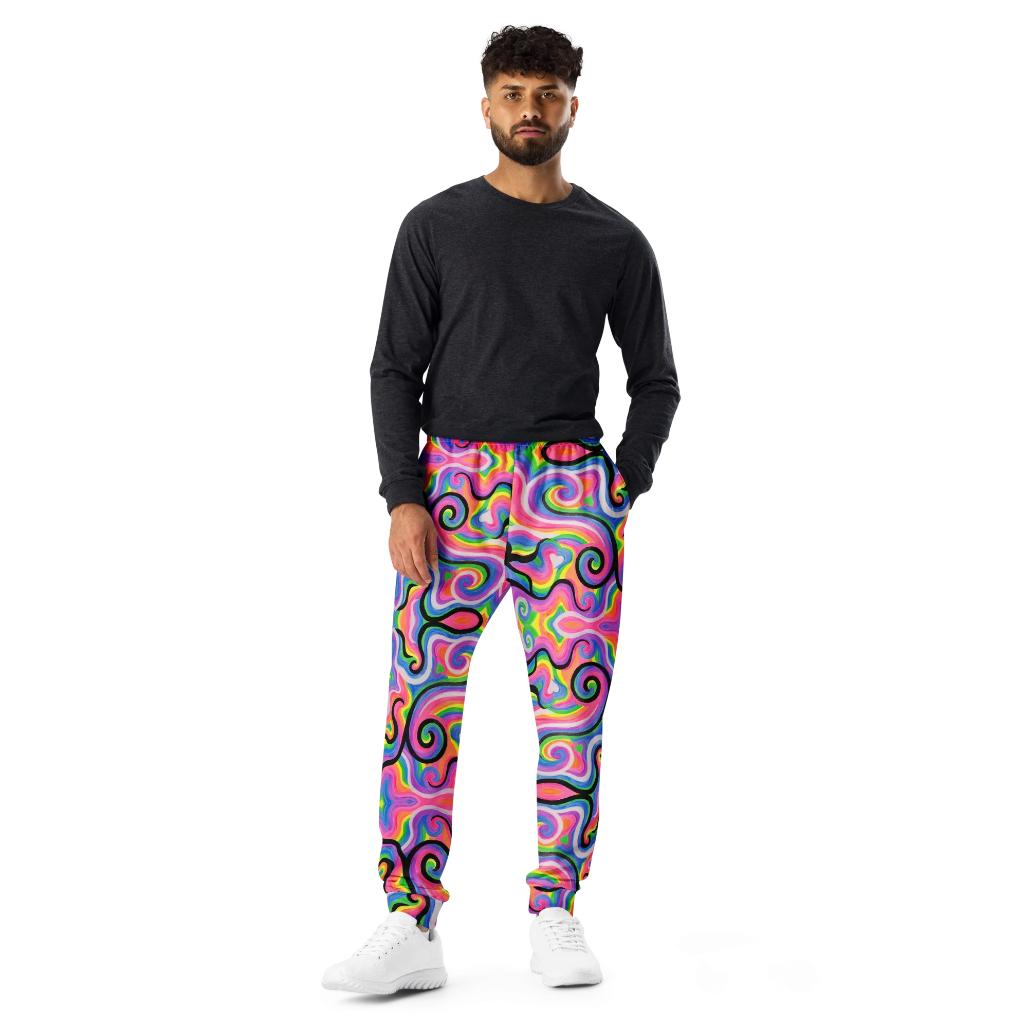 Cozy Slim Fit Joggers- "Electric" Design