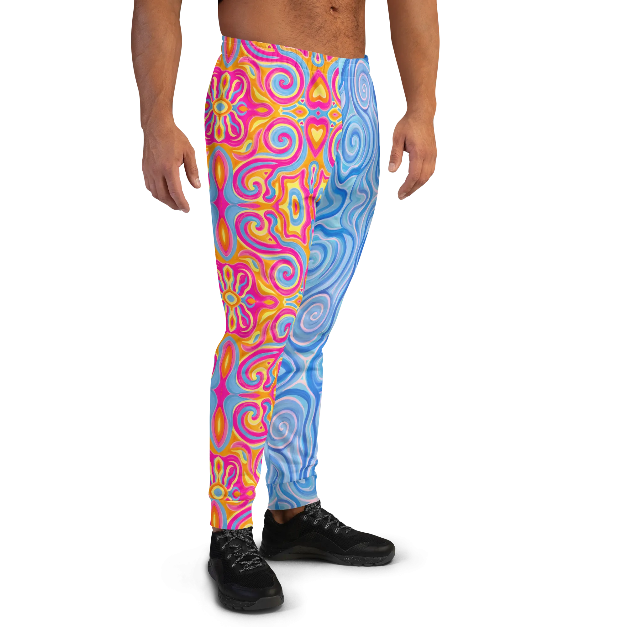 Cozy Slim Fit Joggers- "Magic Stamps" x "Aqua"