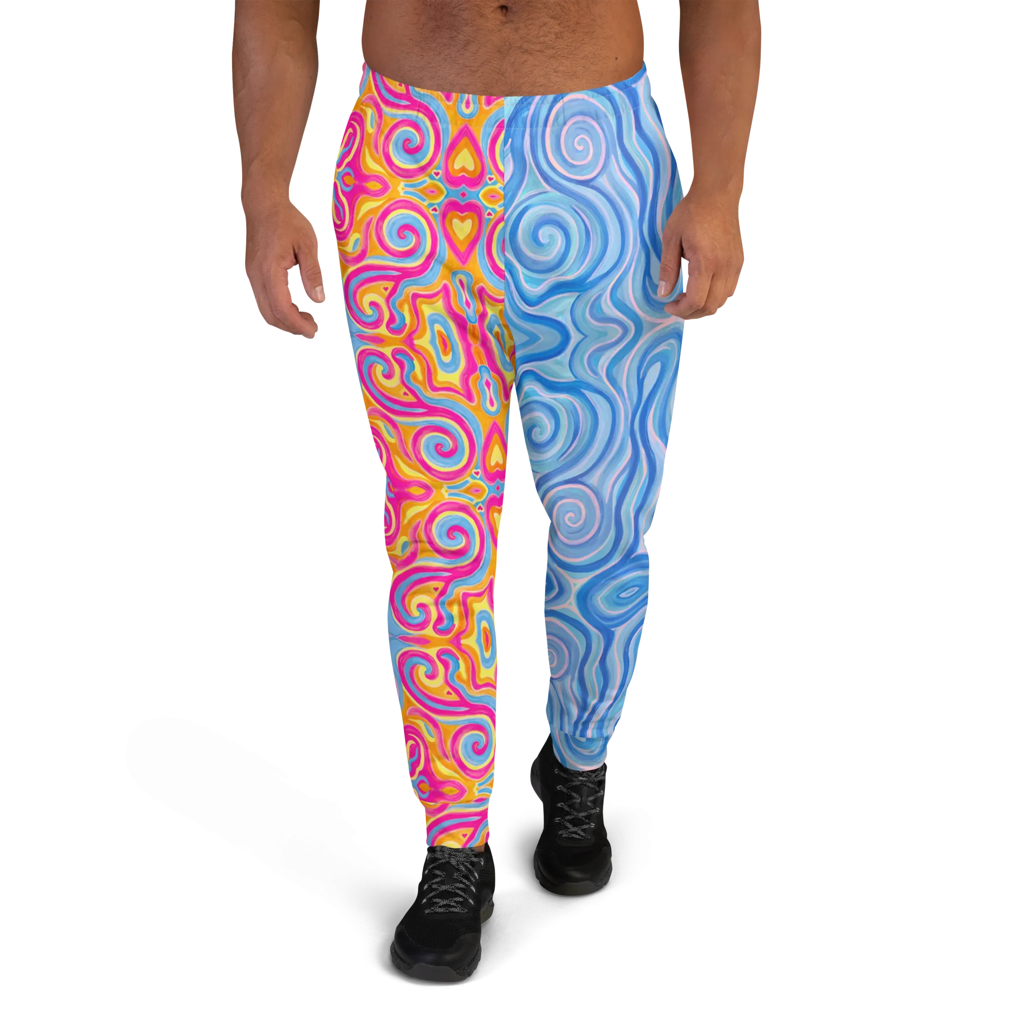 Cozy Slim Fit Joggers- "Magic Stamps" x "Aqua"