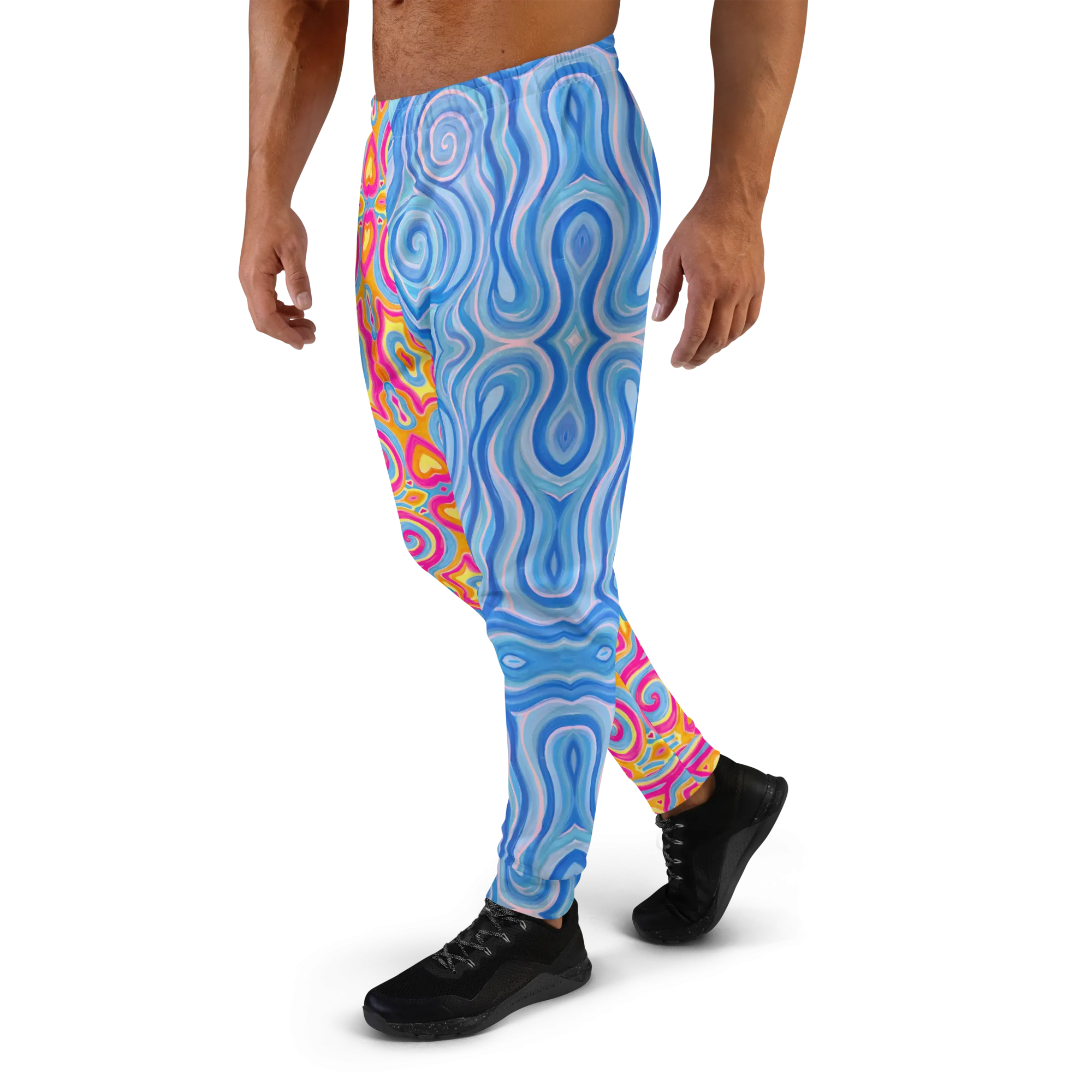 Cozy Slim Fit Joggers- "Magic Stamps" x "Aqua"