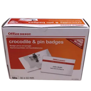 Crocodile Badge Clips By Office Depot Box of 50