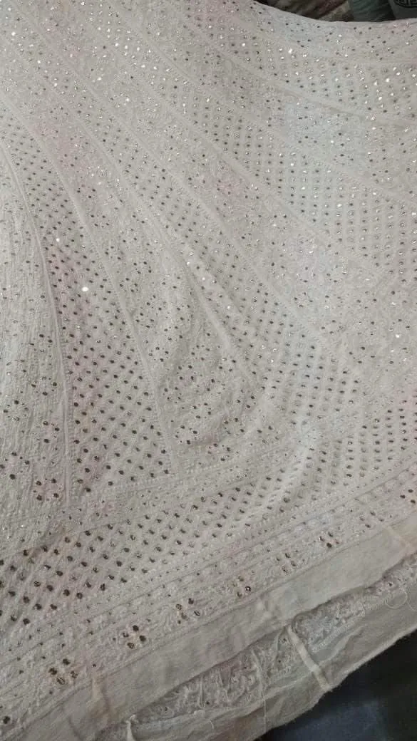 Custom high quality Chikankari Anarkali Wedding Suit