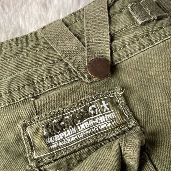 Da-Nang low rise baggy cargo short Y2K army green military surplus utility small