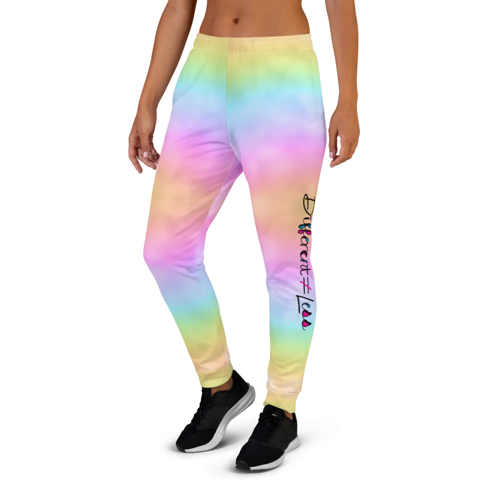 Different Does Not Equal Less (As Seen on Netflix's Raising Dion) Colorful Women's Joggers