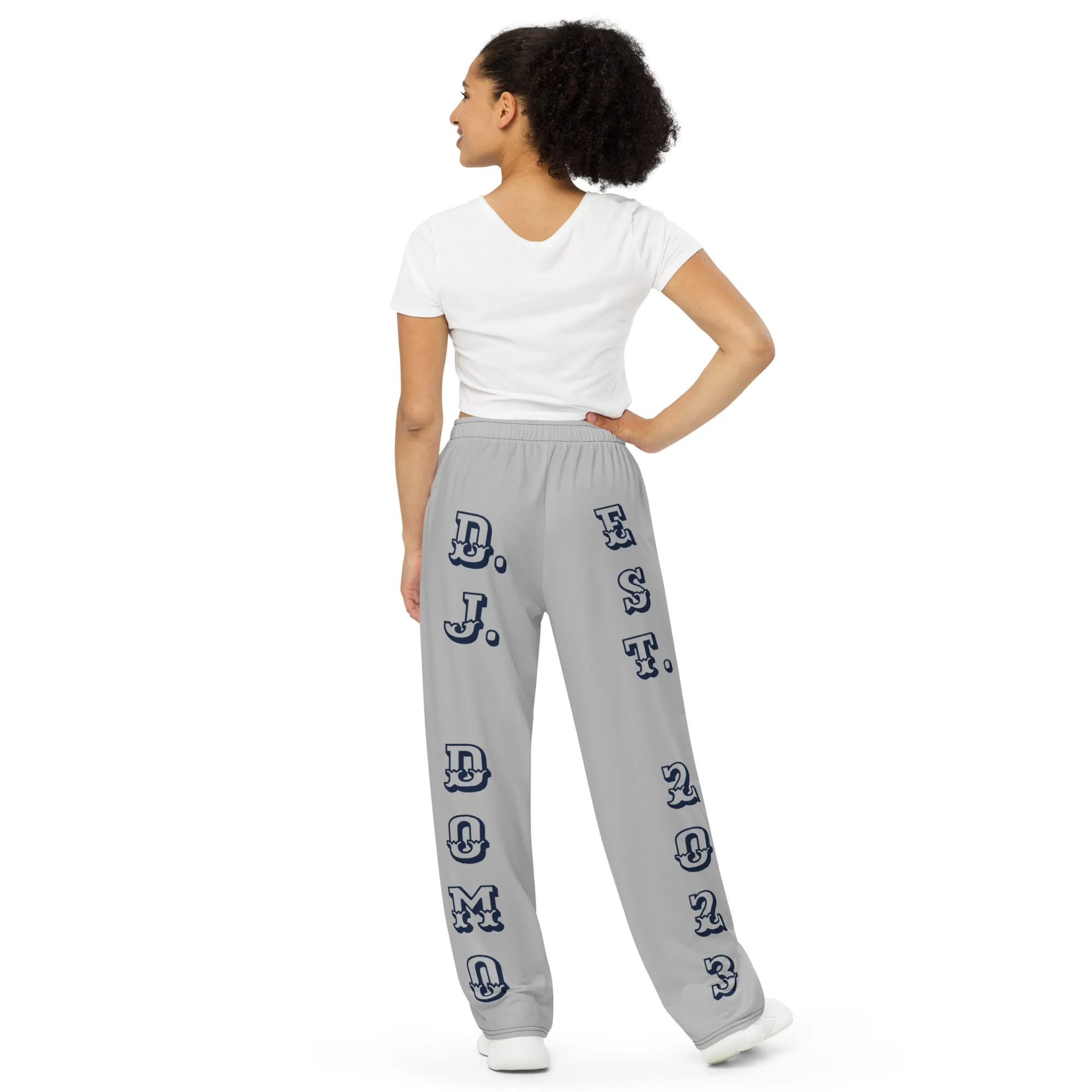 DJD TX- "It's A Arlington Thang" Unisex Wide-Leg Pants Gray/Navy/White
