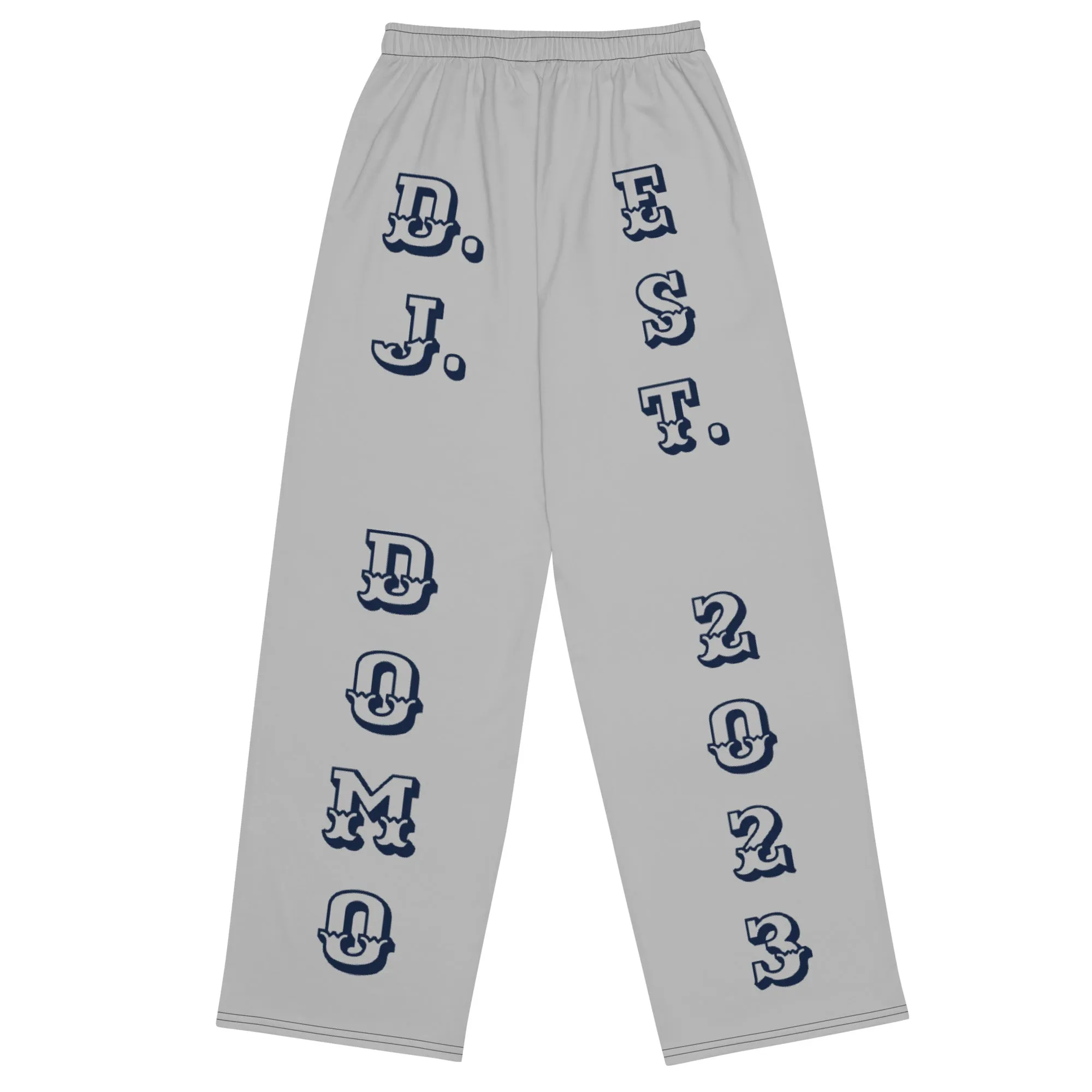 DJD TX- "It's A Arlington Thang" Unisex Wide-Leg Pants Gray/Navy/White