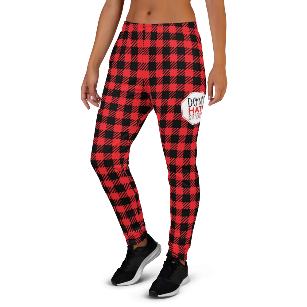 Don't Hate Different (Buffalo Plaid Women's Joggers)