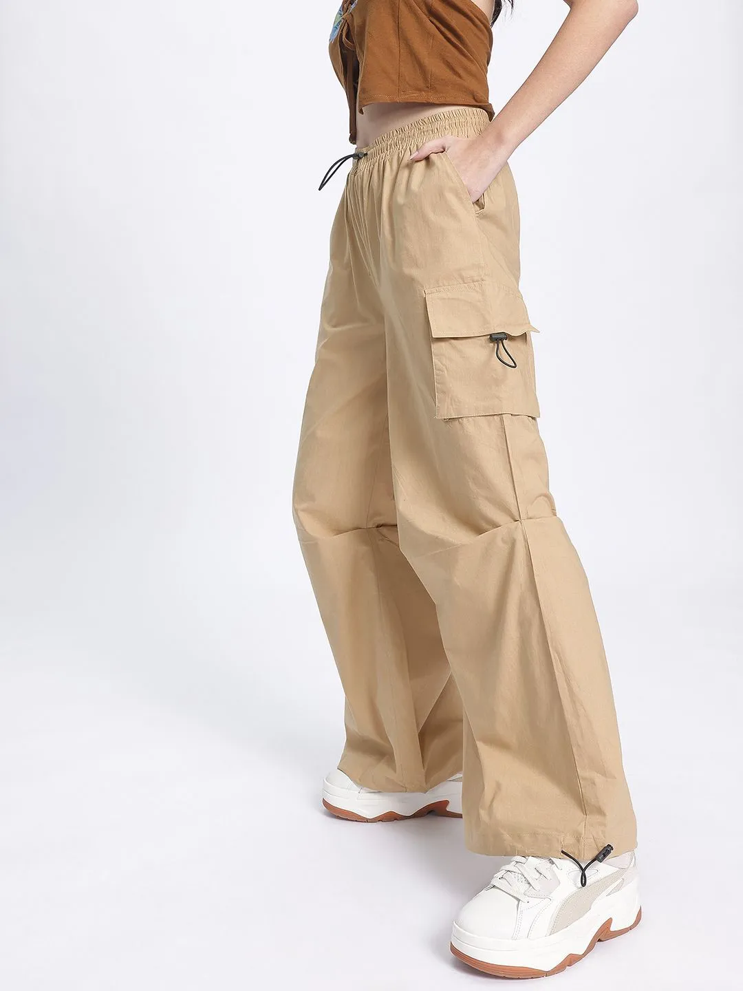 DressBerry Women Functional Fashion Cargo Style Trousers