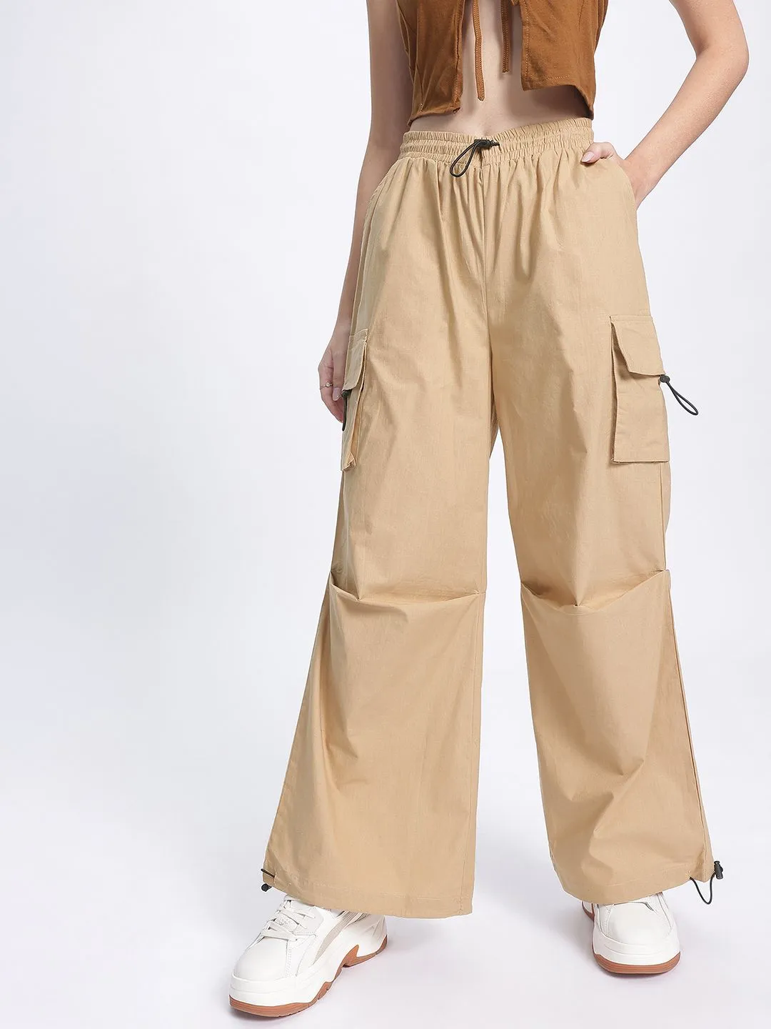 DressBerry Women Functional Fashion Cargo Style Trousers