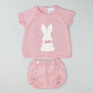 Dusky Pink knitted jam pant shorts top Two Piece Outfit