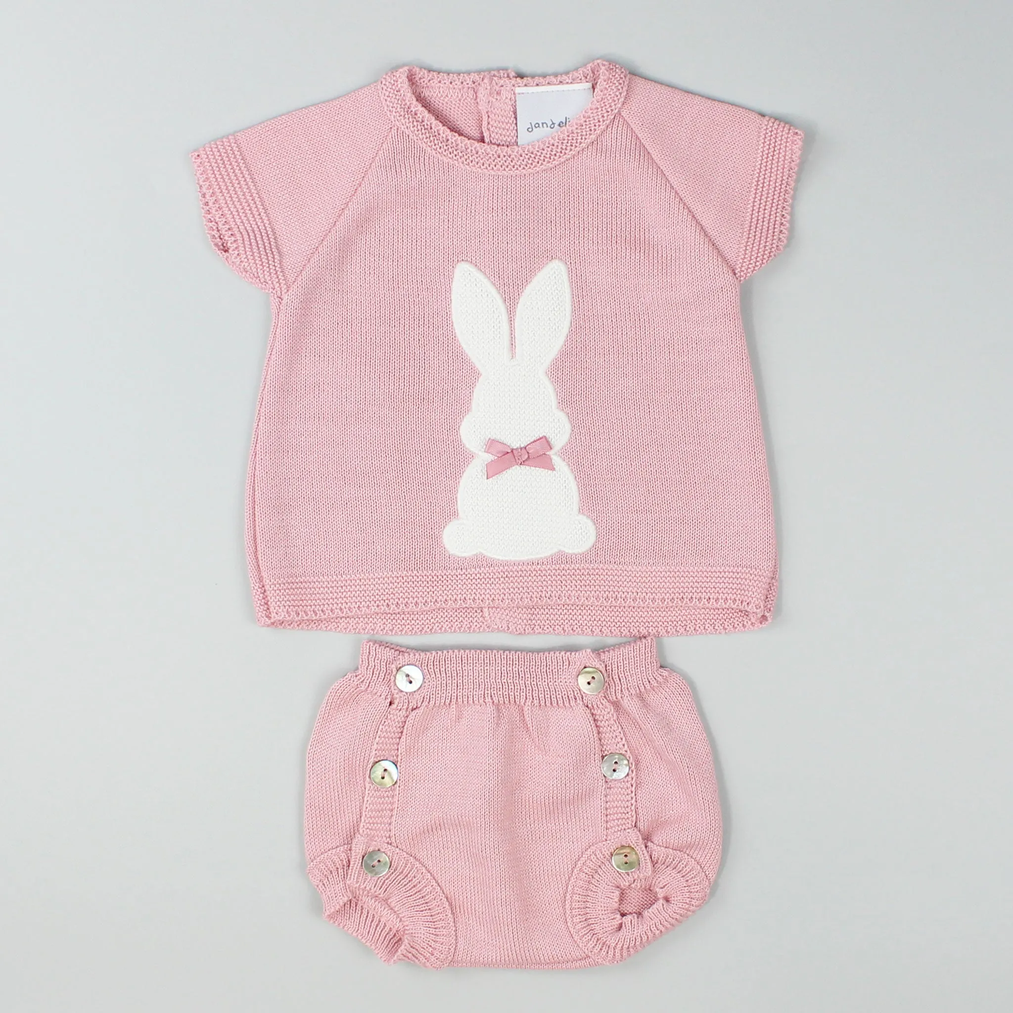 Dusky Pink knitted jam pant shorts top Two Piece Outfit