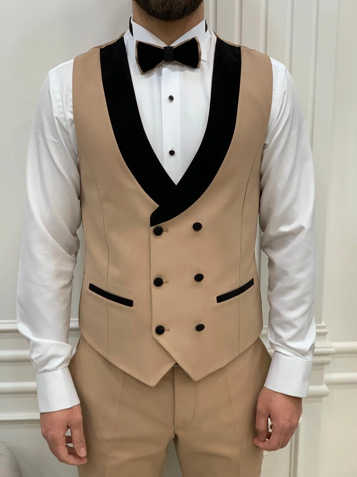 Eden Gold Slim Fit Velvet Shawl Lapel Tuxedo