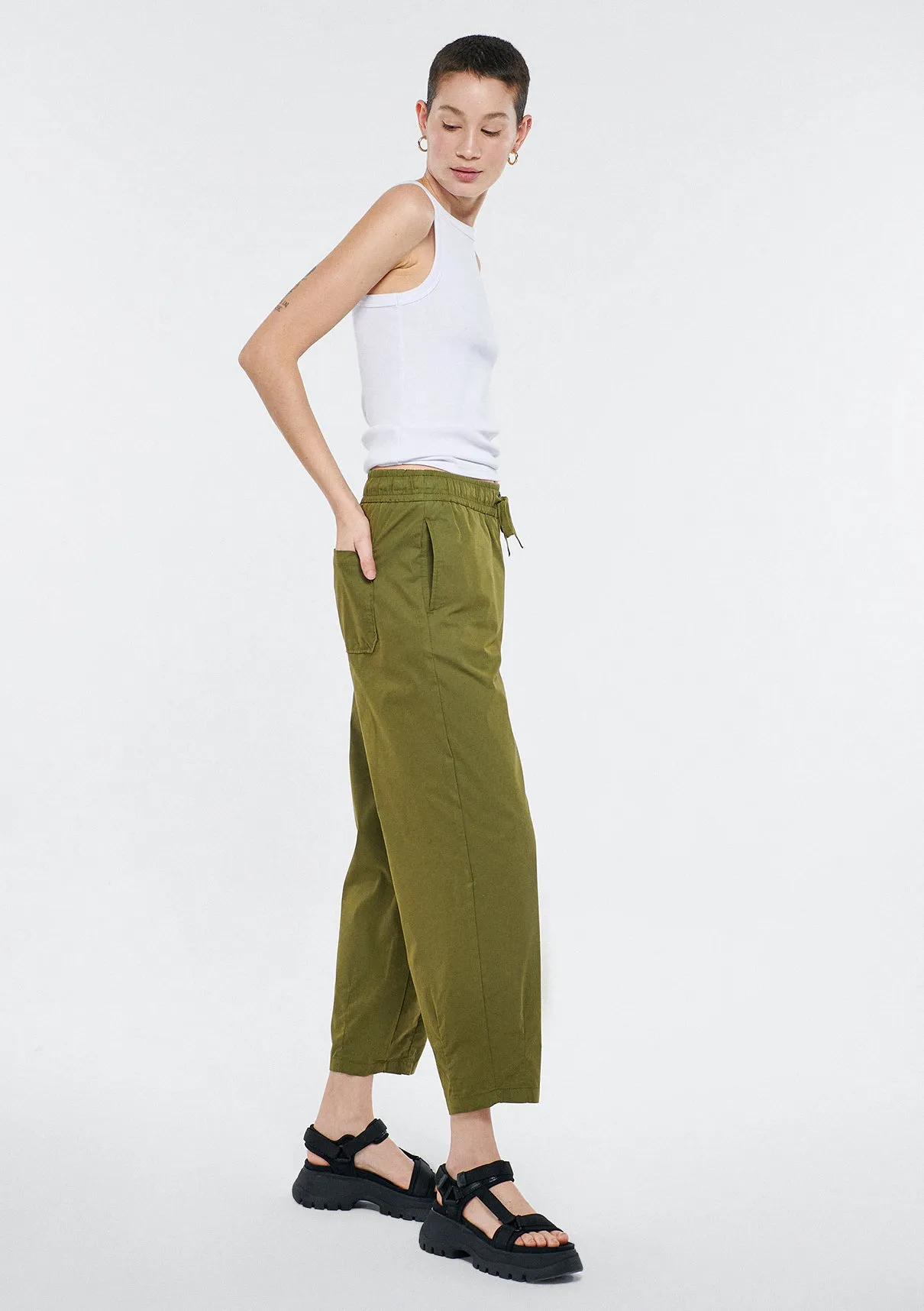 Elastic Waisted Khaki Pants