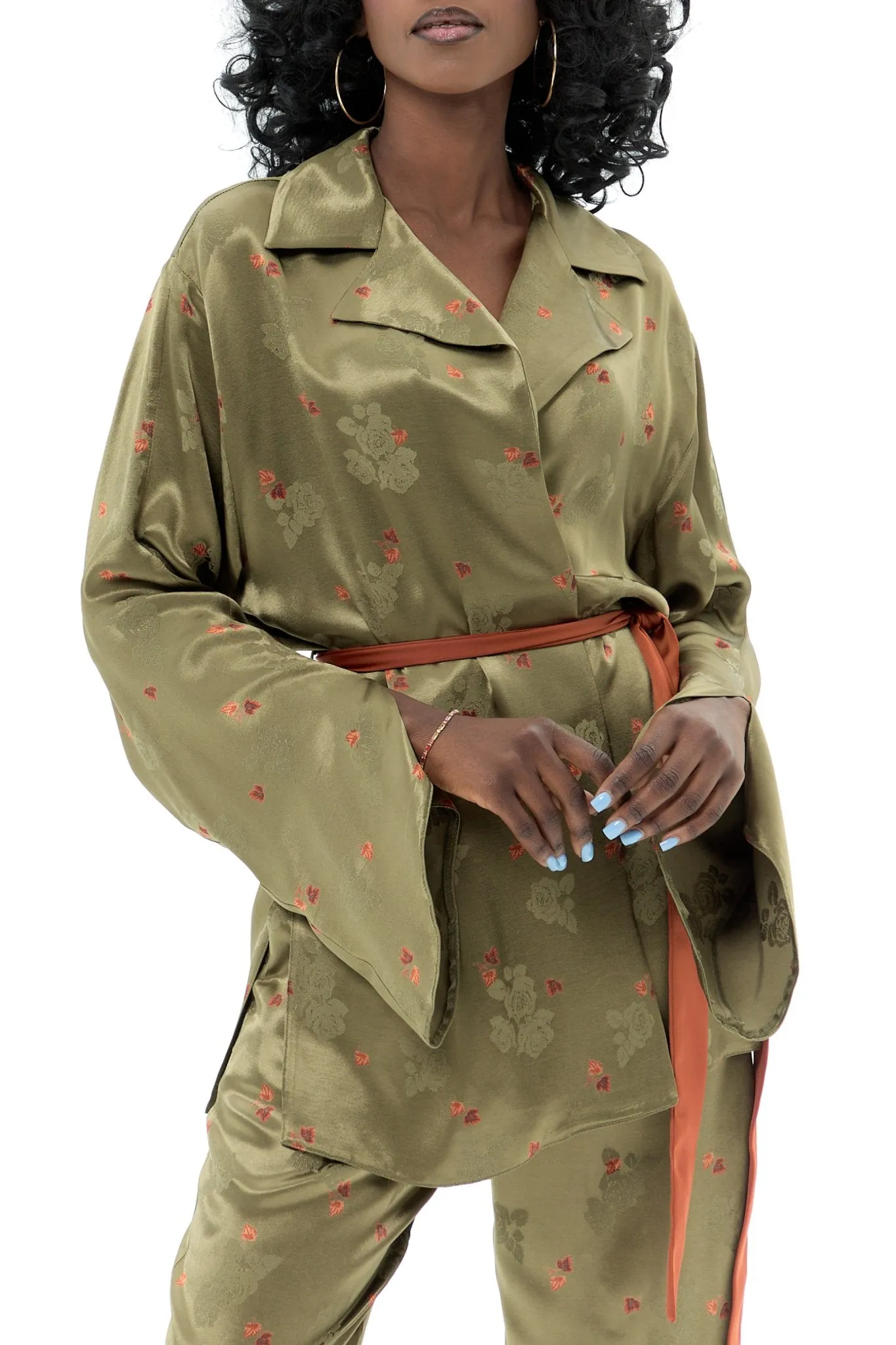 Elegance Casual Belted Pantsuit Set