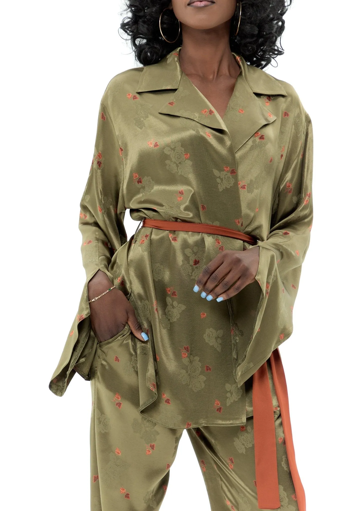 Elegance Casual Belted Pantsuit Set