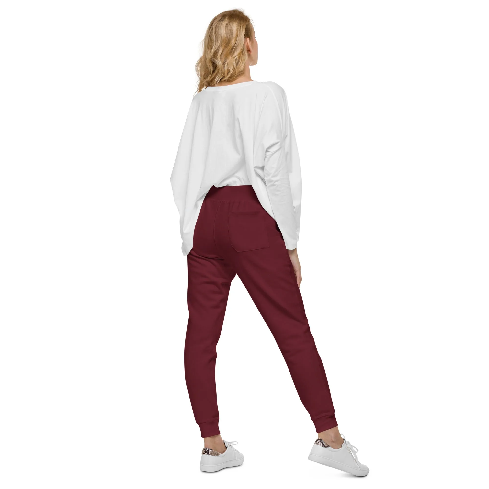 Embroidered Women's Joggers - Maroon