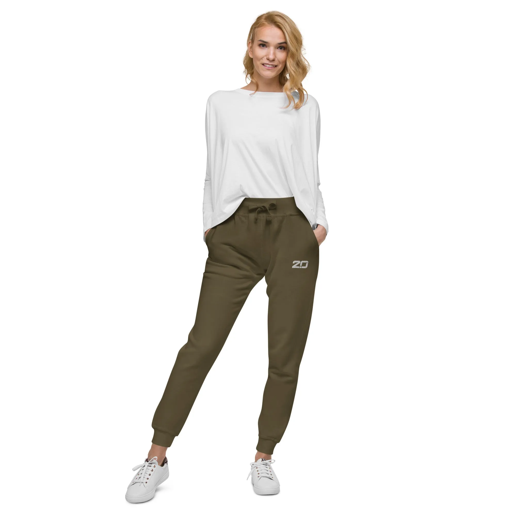 Embroidered Women's Joggers - Military Green