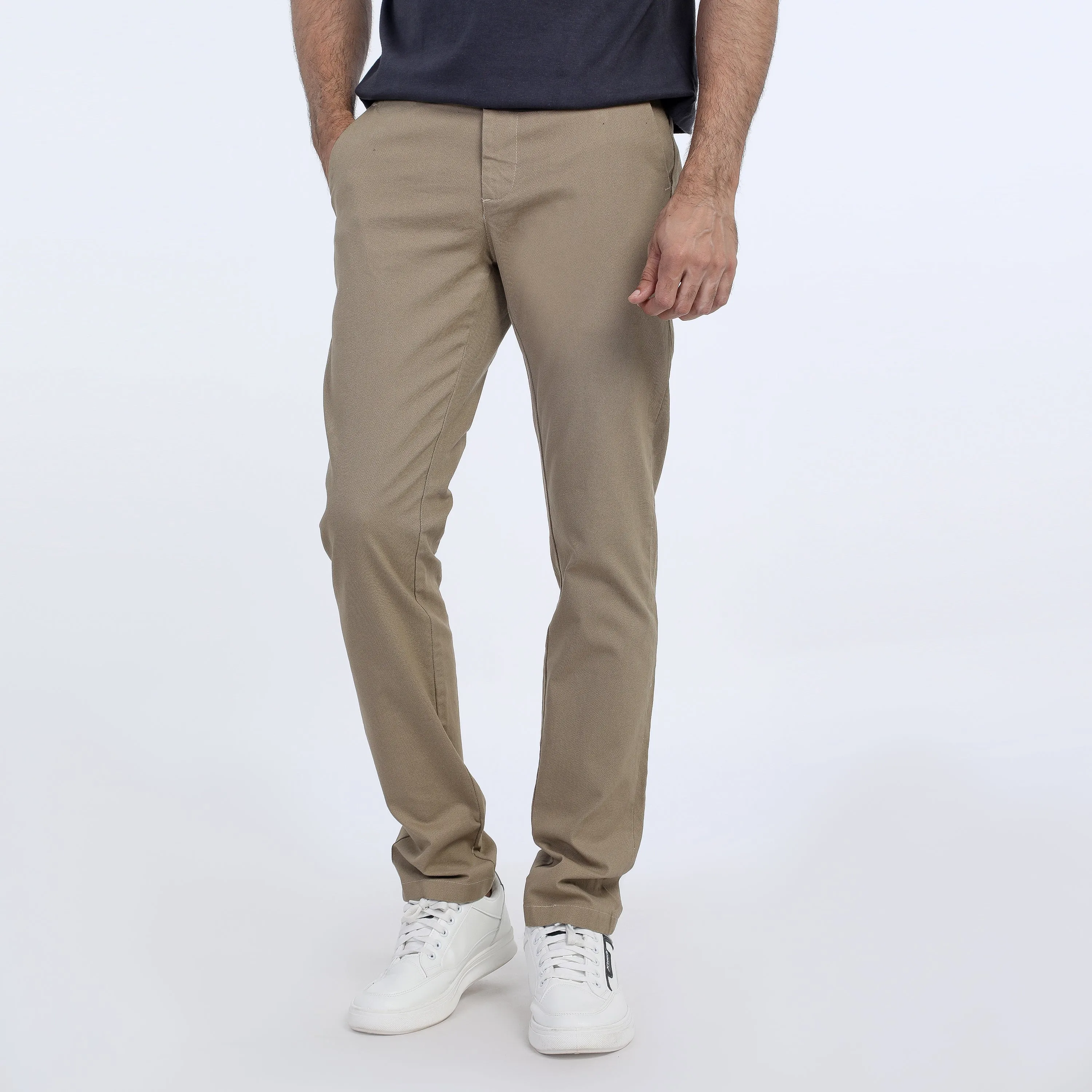 Eminent Men's Cotton Casual Pant - Khaki