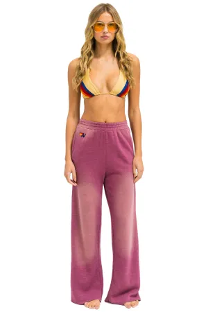 ESSENTIAL WIDE LEG POCKET SWEATPANTS - FADED BERRY