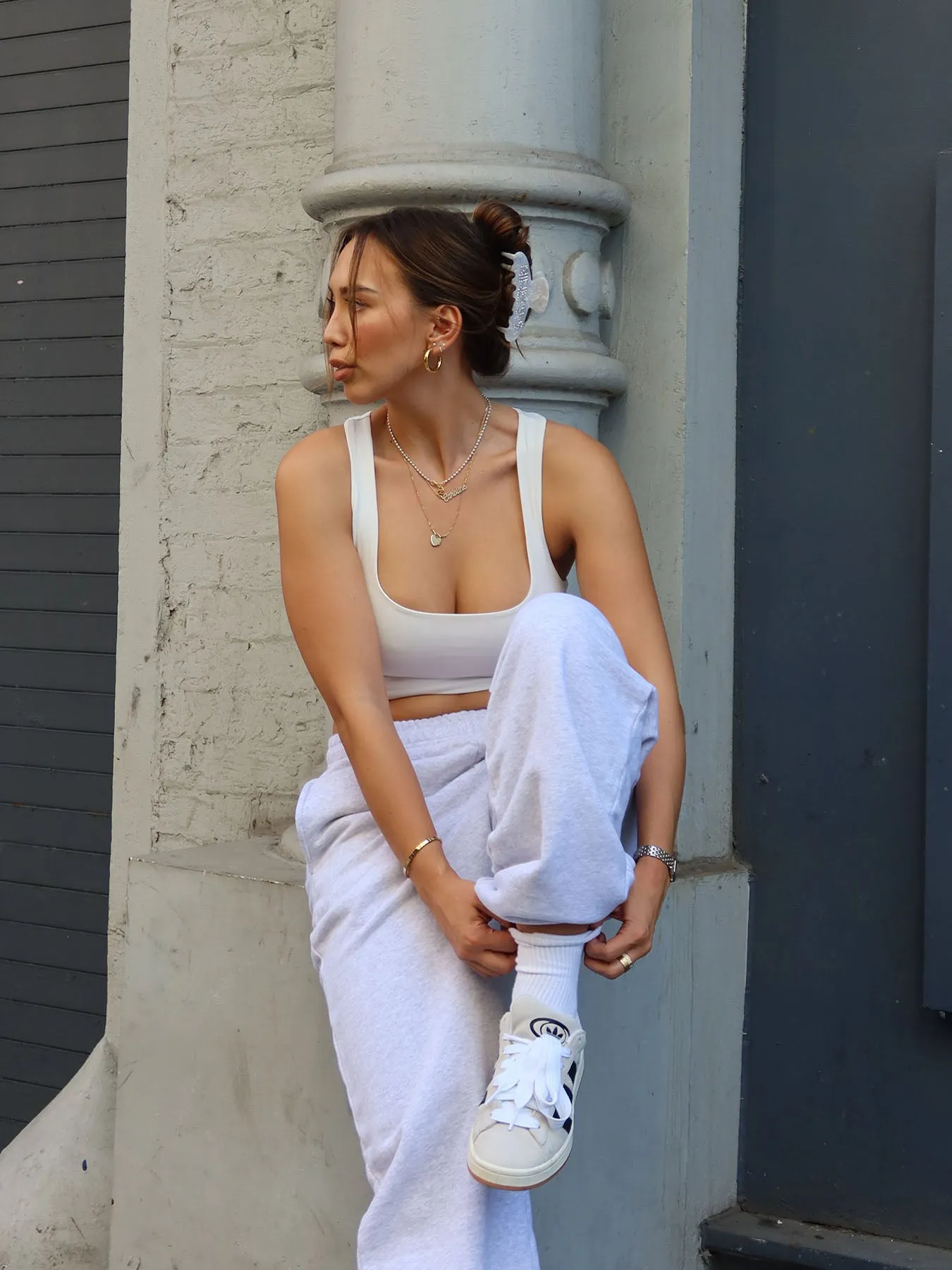 ESSENTIALS - Straight Leg Sweatpants • Light Grey