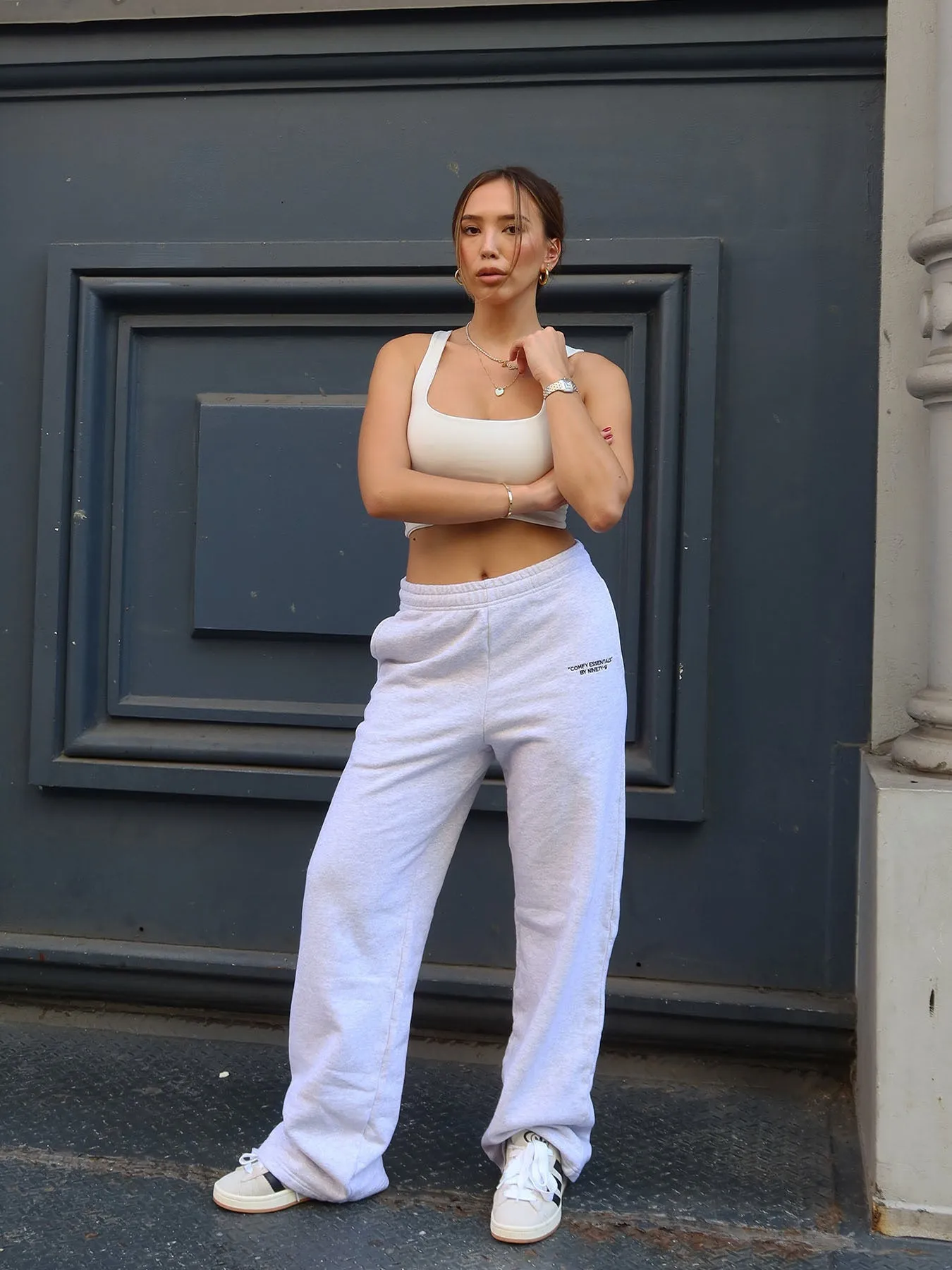ESSENTIALS - Straight Leg Sweatpants • Light Grey