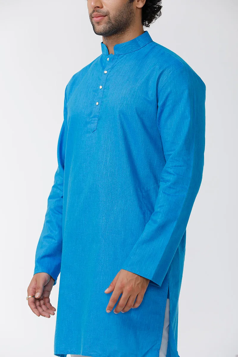 Exotic - Dark Blue Long Kurta For Mens | Uathaym