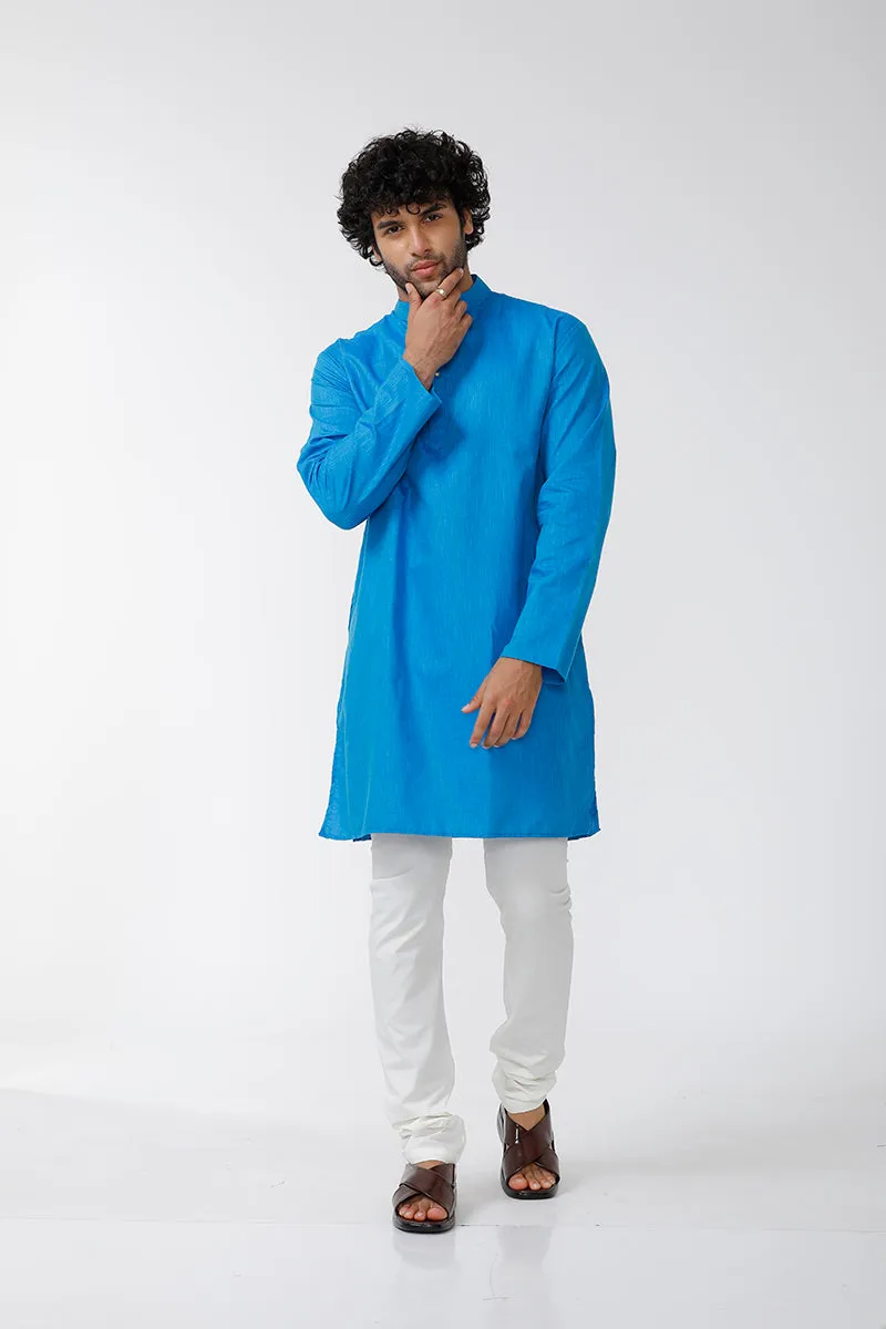 Exotic - Dark Blue Long Kurta For Mens | Uathaym