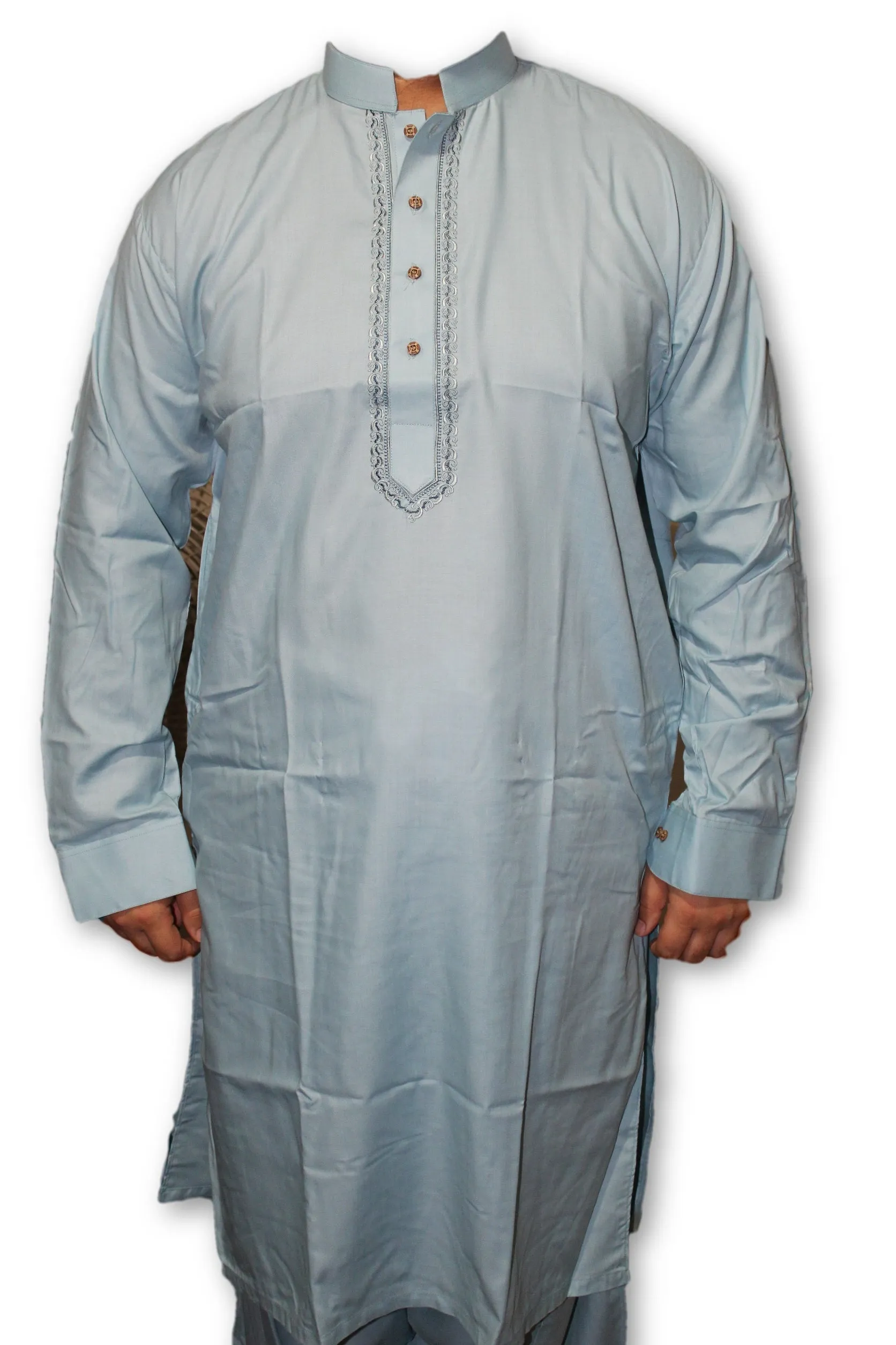 F02Pakistani Indian Men Fine Design  Kurta Shalwar