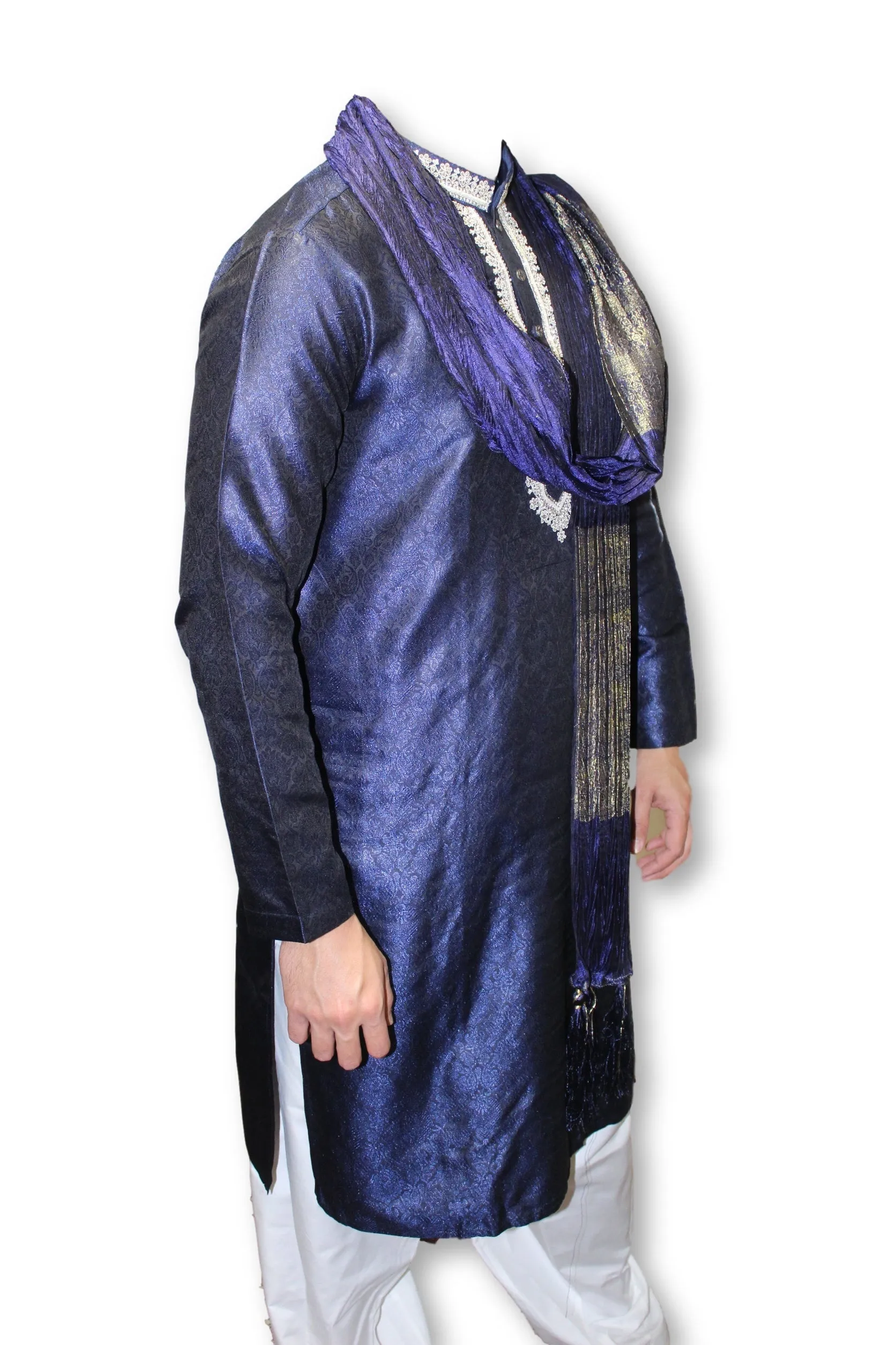F28  Pakistani Indian Men Fine Design 3 Pcs Fancy Shalwar Kameez With Stole