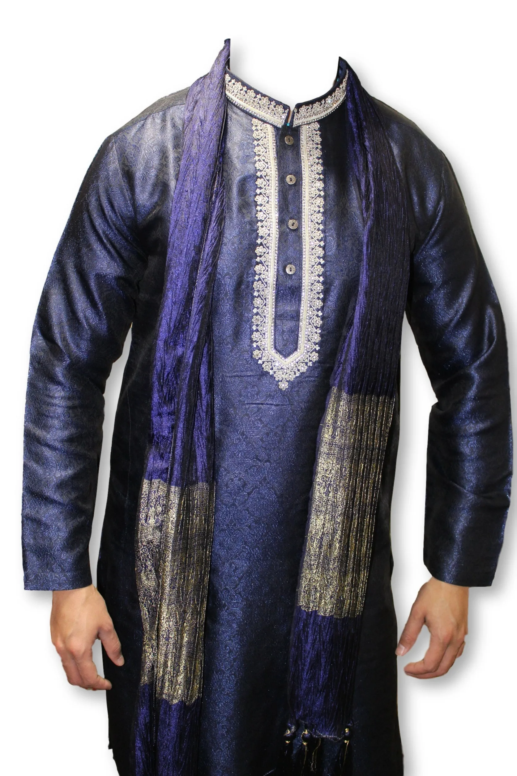 F28  Pakistani Indian Men Fine Design 3 Pcs Fancy Shalwar Kameez With Stole