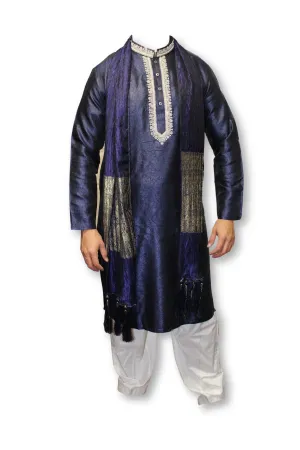 F28  Pakistani Indian Men Fine Design 3 Pcs Fancy Shalwar Kameez With Stole