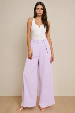 FLOWY WIDE LEG LINEN TROUSER PANTS W2315PIB