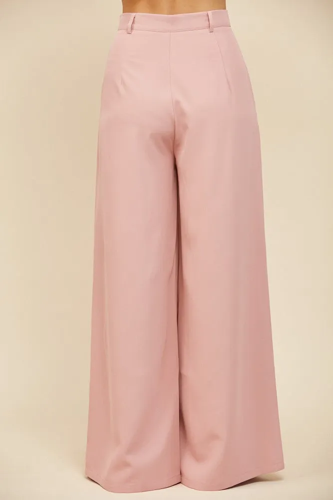 FLOWY WIDE LEG LINEN TROUSER PANTS W2315PIB
