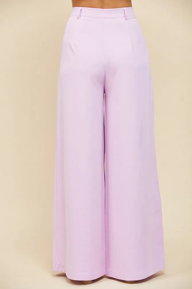 FLOWY WIDE LEG LINEN TROUSER PANTS W2315PIB