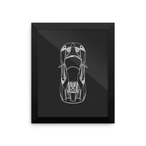 Ford GT Outline Poster - Framed