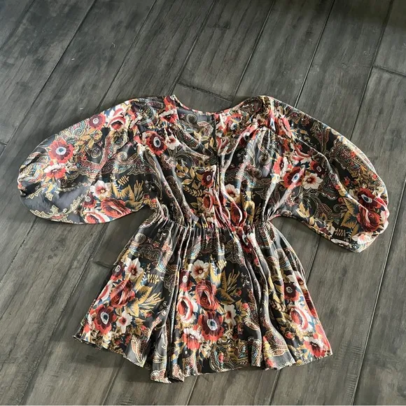 Free People High Plains Printed Dress - Size XS