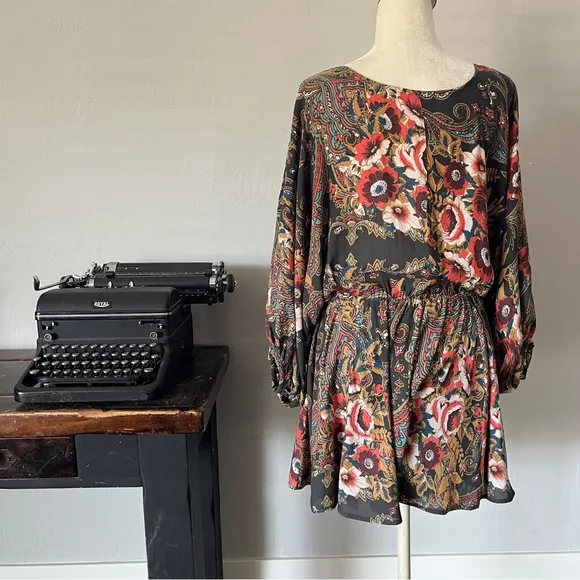 Free People High Plains Printed Dress - Size XS