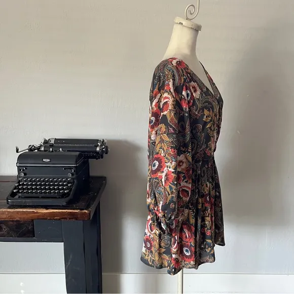 Free People High Plains Printed Dress - Size XS