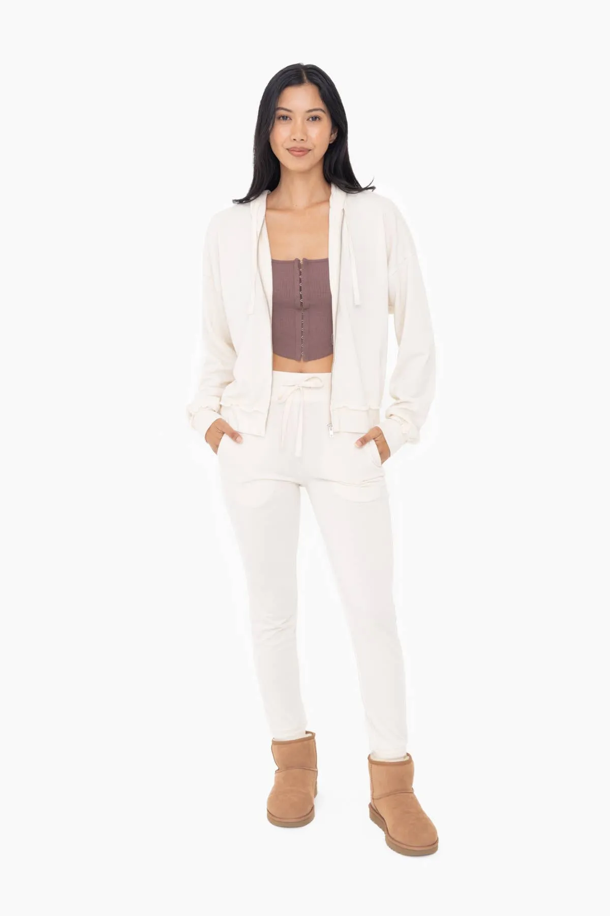 French Terry Cuffed Skinny Joggers