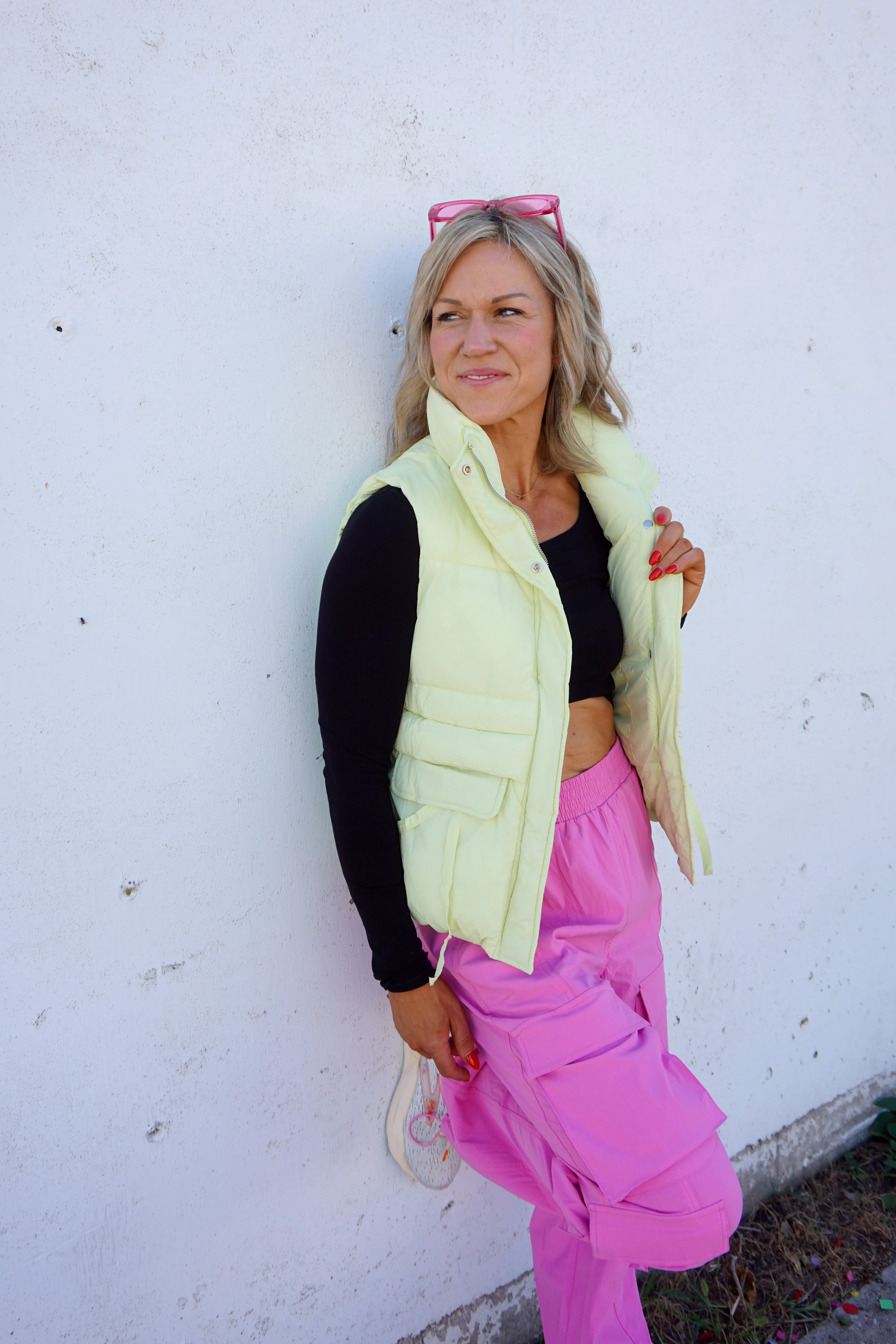 Fuchsia Bungee Hem Cargo Pants