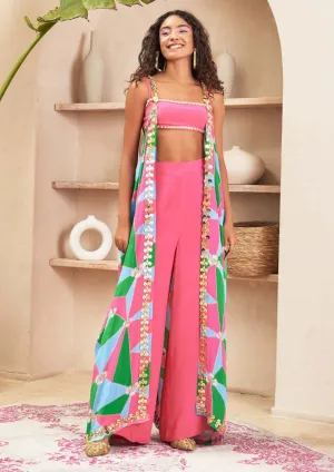 Gabriella pink pant and cape set